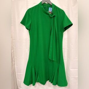Short green cocktail party dress